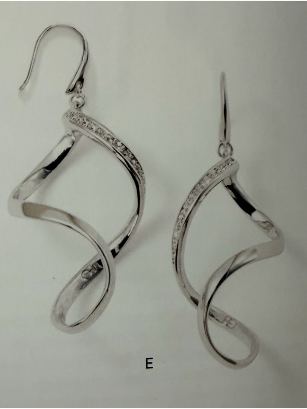Touchstone Crystal Sterling Silver Twisted Drop Earrings with Clear Pavé